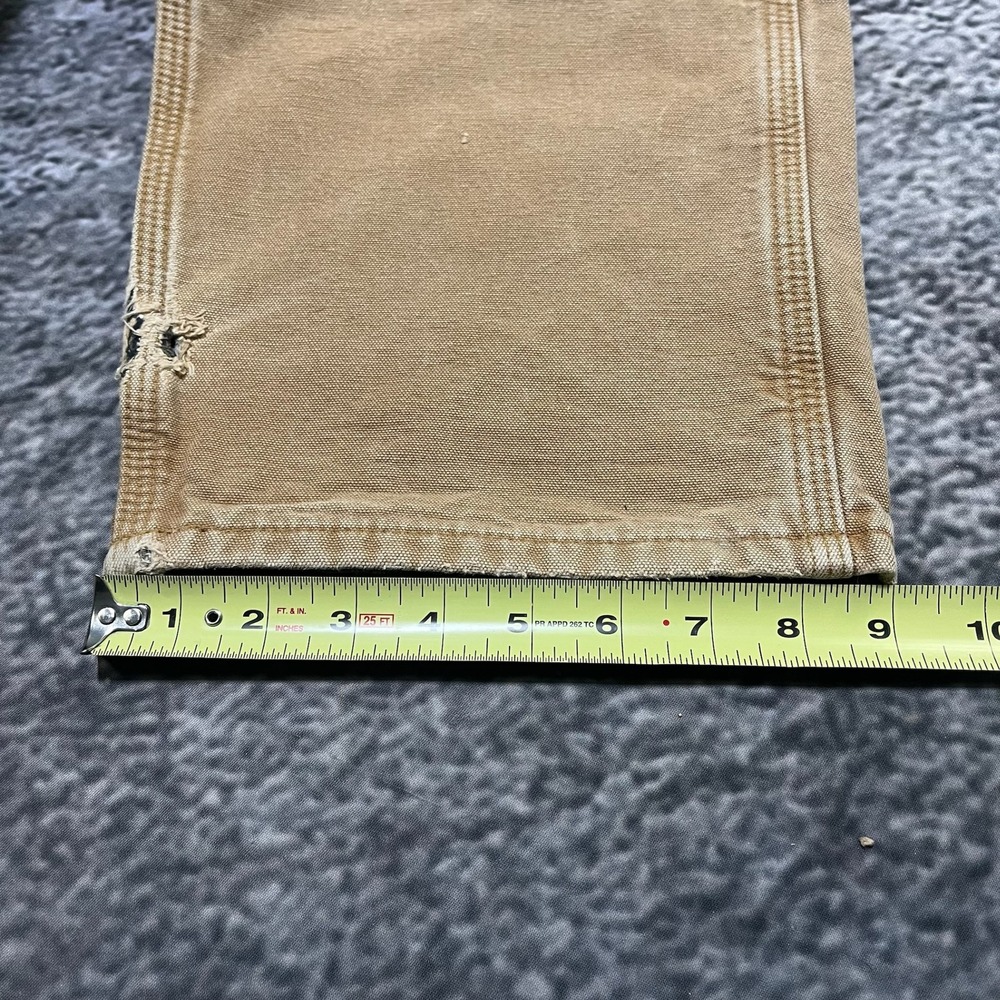 VTG Carhartt Carpenter Pants Tan 34x29 Distressed Faded Flannel Lined B111‎ BRN - Picture 16 of 16